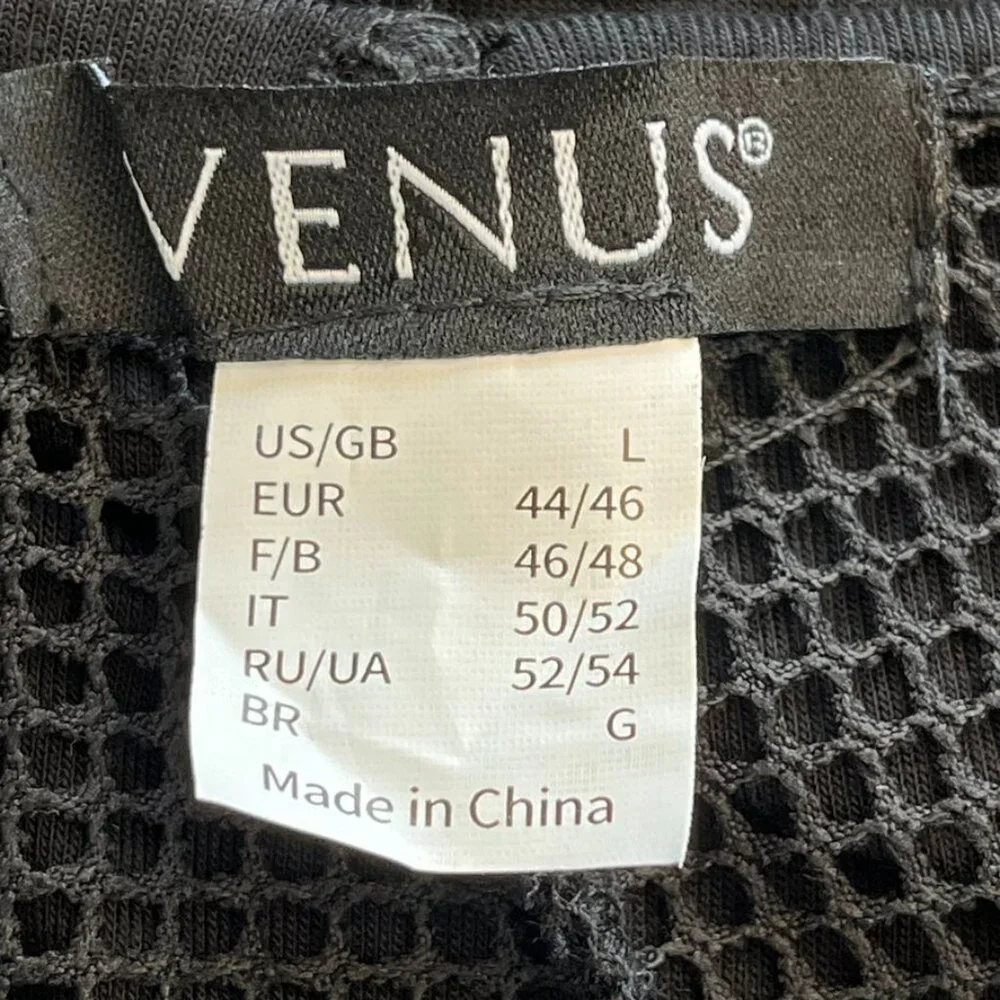 VENUS Mesh Trimmed Cover-Up Dress Black Size L